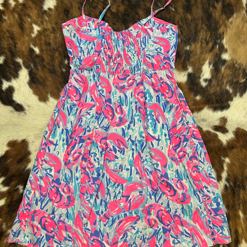Lilly Pulitzer Pink and Blue Lobster Dress - Picture 3 of 3